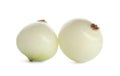 Fresh peeled onion bulbs on white Royalty Free Stock Photo