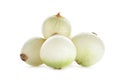 Fresh peeled onion bulbs on white Royalty Free Stock Photo