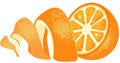 Fresh peeled orange halve isolated Royalty Free Stock Photo