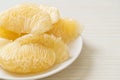 Fresh peeled pomelo, grapefruit or shaddock