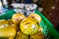 Fresh pepino melon fruit in the basket Royalty Free Stock Photo