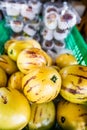 Fresh pepino melon fruit in the basket Royalty Free Stock Photo