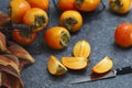 Fresh persimmon fruits