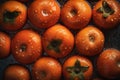 Fresh Persimmon seamless background Ai generated