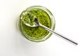 fresh pesto with olive oil