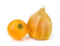 Fresh physalis cape gooseberry on white background