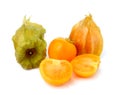 Fresh physalis cape gooseberry on white Royalty Free Stock Photo