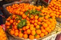 Fresh picked mandarins. Fresh mandarin oranges fruit or tangerines. Mandarins sell on a food market