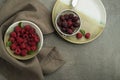 Fresh picked Raspberries and black raspberry Royalty Free Stock Photo