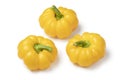 Fresh picked yellow bell peppers close up on white background Royalty Free Stock Photo