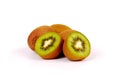 Fresh piece kiwi fruit isolated on white