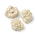 Fresh pieces cauliflower on white background