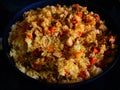 Fresh pilaf with meat,rice and vegetables Royalty Free Stock Photo