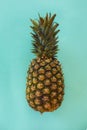 Pineapple On Blue Background