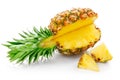 Fresh pineapple with cut Royalty Free Stock Photo