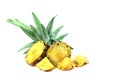 Fresh pineapple fruit Cut half Royalty Free Stock Photo