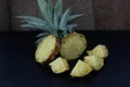 Fresh pineapple Cut half Royalty Free Stock Photo