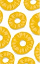 Fresh pineapple cut into round patterns issolated on white Royalty Free Stock Photo