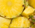 A fresh pineapple on a cutting board close view Royalty Free Stock Photo