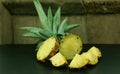 Fresh pineapple fruit Cut half Royalty Free Stock Photo