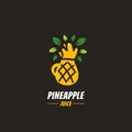 Fresh pineapple fruit juice smoothie logo icon template Royalty Free Stock Photo