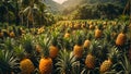Fresh pineapple growing in the garden farming nature agriculture Royalty Free Stock Photo
