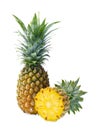 Fresh pineapple isolated on white background Royalty Free Stock Photo