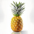 Fresh pineapple isolated white background AI generated Royalty Free Stock Photo