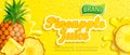 Fresh pineapple juice banner. Royalty Free Stock Photo