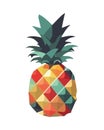 Fresh pineapple, ripe and juicy, abstract style