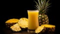 Fresh pineapple slice in a tropical cocktail glass generated by AI Royalty Free Stock Photo