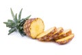 Fresh Pineapple sliced and Pineapple isolated on white background Royalty Free Stock Photo