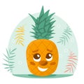 Fresh pineapple smiling