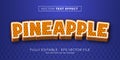 Fresh pineapple text effect editable Royalty Free Stock Photo