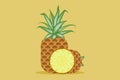 Fresh pineapple vector illustration Royalty Free Stock Photo