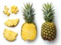 Fresh pineapple on white background Royalty Free Stock Photo