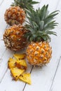 Fresh Pineapple on Wood background Royalty Free Stock Photo