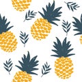 Fresh pineapples vector repeat seamless pattrern Royalty Free Stock Photo