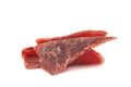 Fresh pink beef jerky