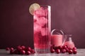 Fresh pink berry refreshing beverage. Generate ai