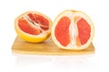 Fresh pink grapefruit isolated on white Royalty Free Stock Photo
