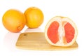 Fresh pink grapefruit isolated on white Royalty Free Stock Photo