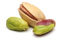 Fresh pistachio nuts isolated on white