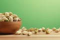 Fresh Pistachio nuts mockup. Generate Ai Royalty Free Stock Photo