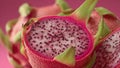 Fresh Pitaya Fruit Cut Open Closeup Royalty Free Stock Photo