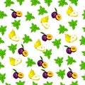 Fresh plum and slice Royalty Free Stock Photo