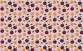 Fresh plum whole and half seamless pattern