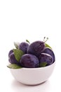Fresh plums in a bowl Royalty Free Stock Photo