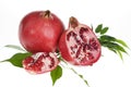 Fresh pomegranat isolated over white Royalty Free Stock Photo