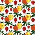 Fresh pomegranate and apple pattern